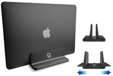 Vertical Laptop Stand [Adjustable] Desktop Aluminum Compact Fit All Sizes Black picture
