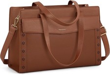 RAINSMORE Laptop Bag for Women, 15.6 Inch Water-resistant Leather xx174 picture