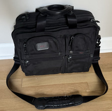 TUMI Alpha T-Pass 26145DH Laptop Bag Expandable Briefcase Luggage Black Nylon picture