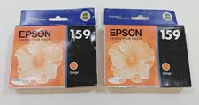 Lot Of 2 Genuine OEM Epson 159 Orange Ink Cartridge C13T159920 for R2000 SEALED picture