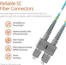 [2pcs] 5M SC UPC-SC UPC Duplex OM3 50/125 Fiber Cable Patch Cord LSZH 2.0mm LAN picture