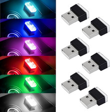 6 PCS USB LED Car Interior Atmosphere Lamp, Portable Mini Auto LED Decor Night L picture