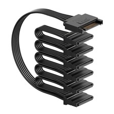 Durable 6-Way SATA Power Splitter Cable - Ideal for HDD, SSD, and Optical Drives picture