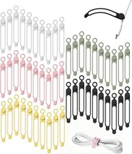 24Pcs Silicone Cable Ties, Cord Organizer Cable Management-Multi |... picture