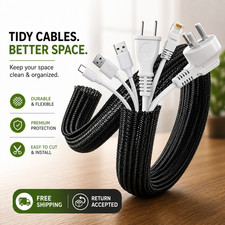 Braided Cable Sleeve PET Nylon Wrapping Wire Protector Casing Desk PC TV Cord picture