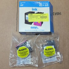 ONN Re-manufactured HP 63 Ink Cartridges 2-Pack Black Tri-Color for HP Printer picture
