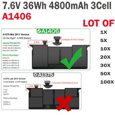 🧡LOT 100X A1495 A1406 Battery For Apple Macbook Air 11