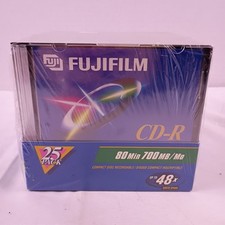 FujiFilm CD-R 80 Min 700MB/Mo Up to 48x Write Speed 25 Pack New and Sealed picture