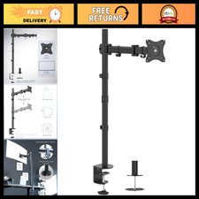 Adjustable Black Single Monitor Desk Mount for 38