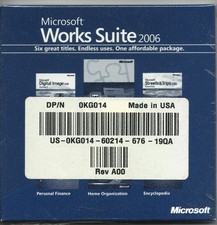 Microsoft Works Suite 2006 Set of 6 CDs w/ Word Money Encarta Set w/ Key SEALED picture