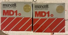 New 2 Box Lot of Maxell Mini-Floppy Disk MD1-D 10-Pack Single Sided SEALED NOS picture