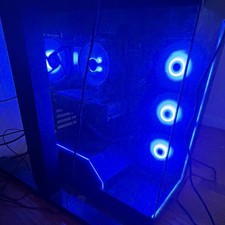 Custom Gaming PC Tower Black Blue RGB Lighting for Gaming Casual Computing  picture