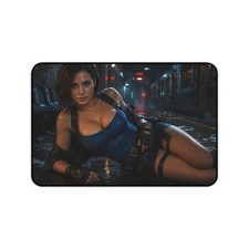 Jill Valentine Horror Gaming Desk Mat, Computer Mouse Pad and Desk Decor picture