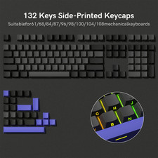 138 Keys Retro Brown Gray PBT Keycap Double Shot Cherry Profile Key Caps  picture