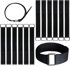 12 Inch Reusable Fastening Cable Straps - Hook and Fixing Straps - 12 Pack picture