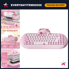 Cute Cat Mechanical Keyboard - Pink Silicone, Milk Switch, Gaming & Typing picture