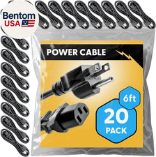 UL Approved 6Ft Universal Power Cord (20 Pack) - IEC C13 to NEMA 5-15P Computer picture