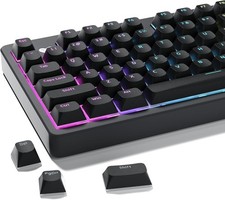 XVX Shine Through Keycaps, Black Semi Translucent Keycap Set, Double  picture