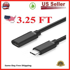 1/3/6 Feet Type C USB 3.1 Male to USB-C Female Extension Data Cable Cord Black picture
