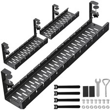 31inch Extendable Under Desk Cable Management Tray Metal Cable Management Tray U picture