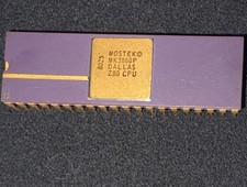 MOSTEK MK3880P Dallas Z80 CPU Microprocessor Purple Ceramic Gold DIP-40 Vintage  picture