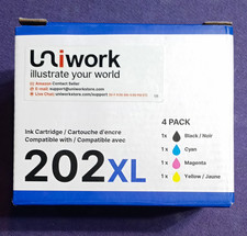 Uniwork 202XL Inkjet Ink Cartridges 4-Pack BK/C/M/Y for Epson picture