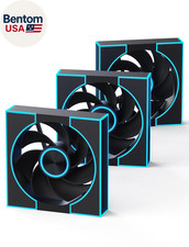 3 Pack 120mm PWM ARGB PC Case Fans Reverse Blade High Airflow Black picture