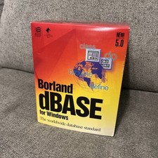 Vintage Borland dBase for Windows 3.1 Version 5.0 Floppy Disk 3.5 NEW Unopened picture