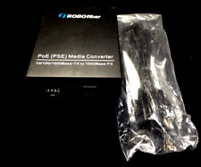 ROBOFIBER FC-1001-PSE GIGABIT ENT 10/100/1000 BASE TX TO SFP CONVERTER W/PWR CBL picture