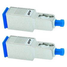 2 Pcs 4dB SC UPC Connector Fiber Optic Optical Single Mode Attenuator Metal Blue picture