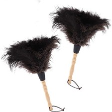 Natural Black Ostrich Feather Duster,2 Packs,Car Duster Interior/Exterior picture