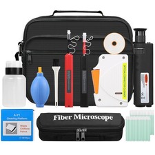 13 Piece kit Fiber Optic Cleaning Tool kit with 400x Optical Fiber Microscope... picture