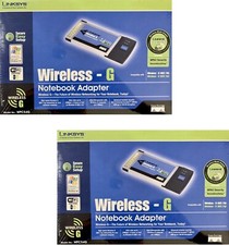 2x OPEN Linksys WPC54G Wireless-G PCMCIA Adapter for Laptop Notebook Wifi Card picture