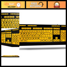Luminous 4X Large Print USB Keyboard - Easy to Read, Black & Yellow Design picture