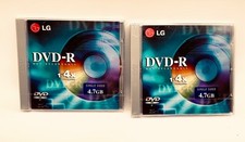 Lot of 2 NEW LG  DVD-R 4.7 GB VIDEO 1-4X RECORDABLE Single Sided SEALED picture
