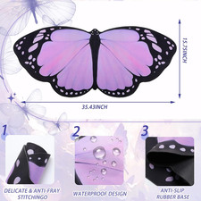 Large Purple Butterfly Gaming Mouse Pad Desk Mat Decorative Butterfly Keyboar... picture