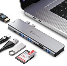 UtechSmart 7-in-2 USB C Hub Adapter, 4K HDMI Gray - Scratch & Dent picture