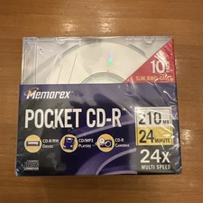 10 Pack Memorex Pocket CD-R 24X 210 MB 24 Minute New Sealed NOS picture