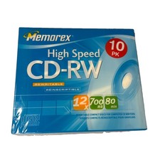 CD High Speed Memorex 10-Pack Music CD-RW Discs 12X 700 MB/Mo 80min Blank NEW picture