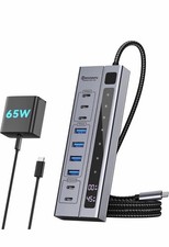 Minisopuru USB C Hub Powered 10Gbps,45 Charging,65W Adapter,9 in 1 Splitter picture