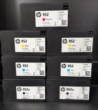 Lot 7 empty genuine HP 952 Black Cyan Yellow Magenta printer ink cartridges picture