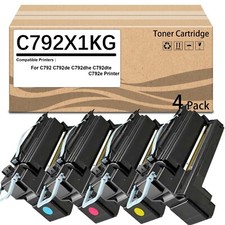 4 Pack C792X1KG C792X4CG C792X4MG C792X4YG Compatible Toner Cartridge C792 picture