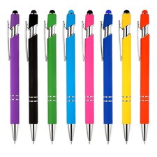 8 Pack Retractable Ballpoint Pens with Stylus Tip Ballpoint Pen 2 in 1 Stylus picture