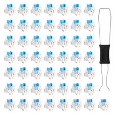 50 PCS Blue Mechanical Keyboard Switches, 3 Pin Blue Clicky Switches with Switch picture