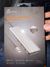 j5create JCD398 USB-C Mini Dock 7-in-1 Dual 4K HDMI GbE PD Silver picture