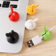 100PCS Cable Management Cute Bunny Ears Silicone Holder Data Cables Organiser picture