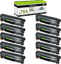 GREENCYCLE 10PK CE278A 78A BK Toner Fits for HP LaserJet Pro P1560 P1566 P1606DN picture