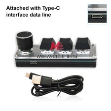 Type-c Programming Custom Knob Keyboard RGB 3 Key Copy Paste Button With Cable picture