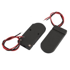 2x3V Plastic Housing Coin Cell Button Battery Holder Case w Switch 2pcs picture