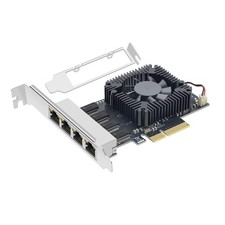 Buacoz PCIE X4 2.5Gb QuadPort Network Card, 2500Mbps Gigabit Ethernet Adapter... picture